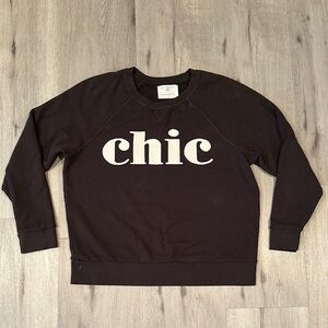 SOL ANGELES X ANTHROPOLGIE women's Chic pullover crewneck sweatshirt L